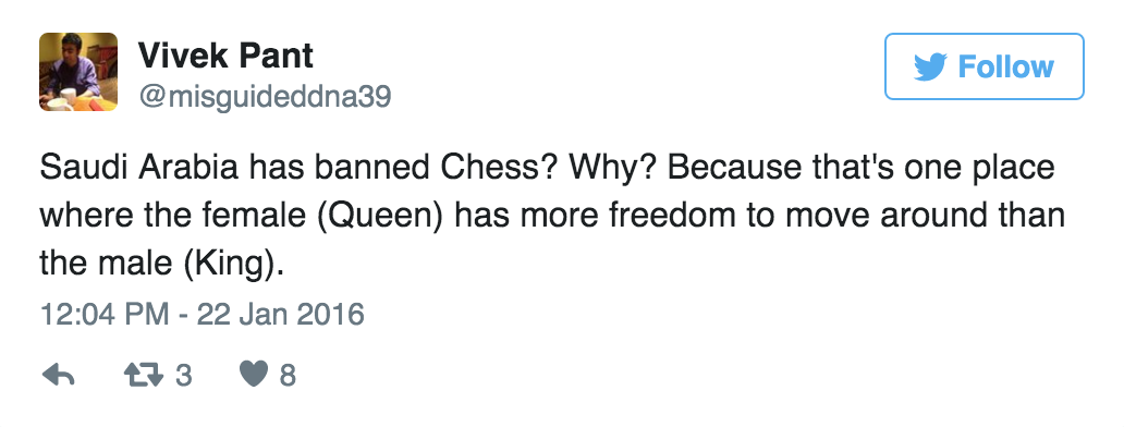Saudi Arabia bans 'chess' and the reason is really silly2