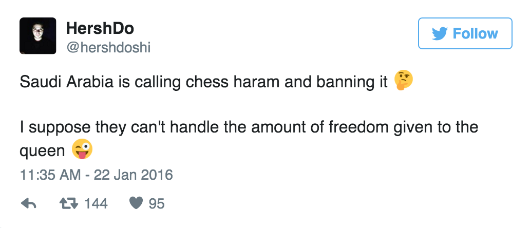 Saudi Arabia bans 'chess' and the reason is really silly3